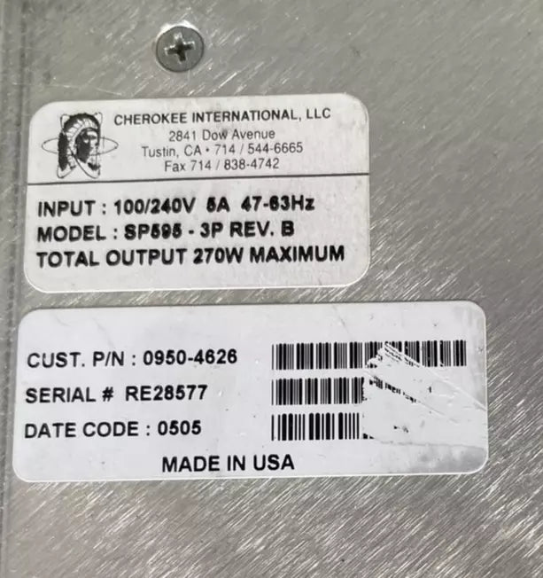Agilent/Keysight 0950-4626 0950-4894 SP595-1A 270W Power Supply for N9010A/20A EXA