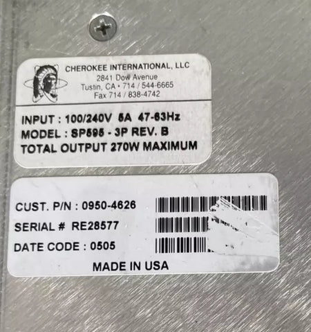 Agilent/Keysight 0950-4626 0950-4894 SP595-1A 270W Power Supply for N9010A/20A EXA