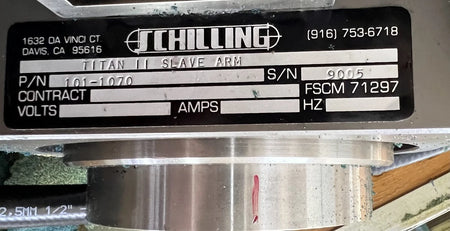 Schilling Titan II Slave Arm (101-1070) Robotic Arm Manipulator, 9005