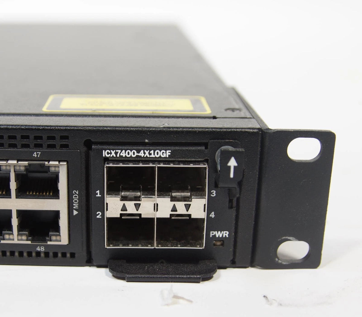 Brocade ICX7450-48P 48 Port Gigabit Poe Switch w/ ICX7400-4X10GF Module