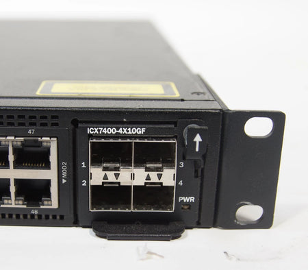 Brocade ICX7450-48P 48 Port Gigabit Poe Switch w/ ICX7400-4X10GF Module