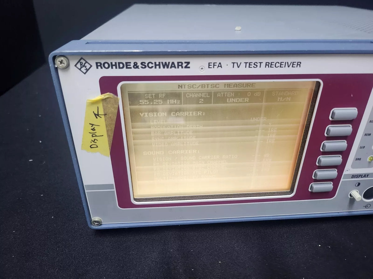 R&S EFA TV Test Receiver with Opt. B3,6,11,13,30 AS-IS (0186)