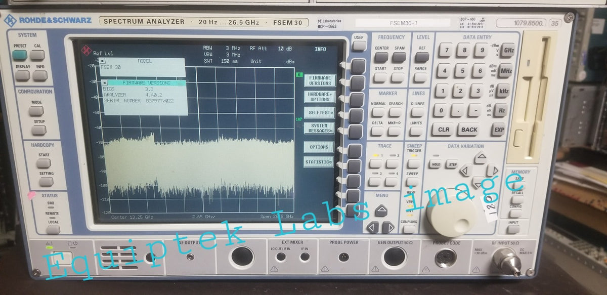 Rohde & Schwarz Spectrum Analyzer FSEM30 25.6 GHz