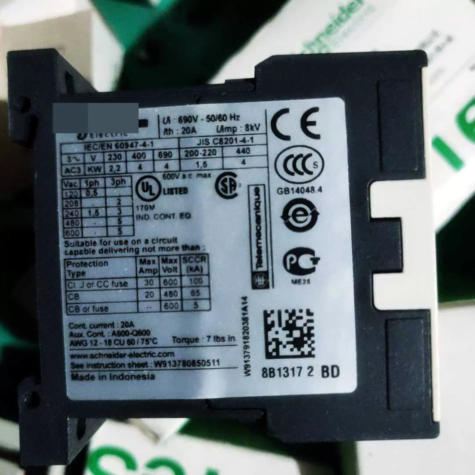 Schneider Contactor LP1K0910BD 24VDC - New in Box - Free Shipping
