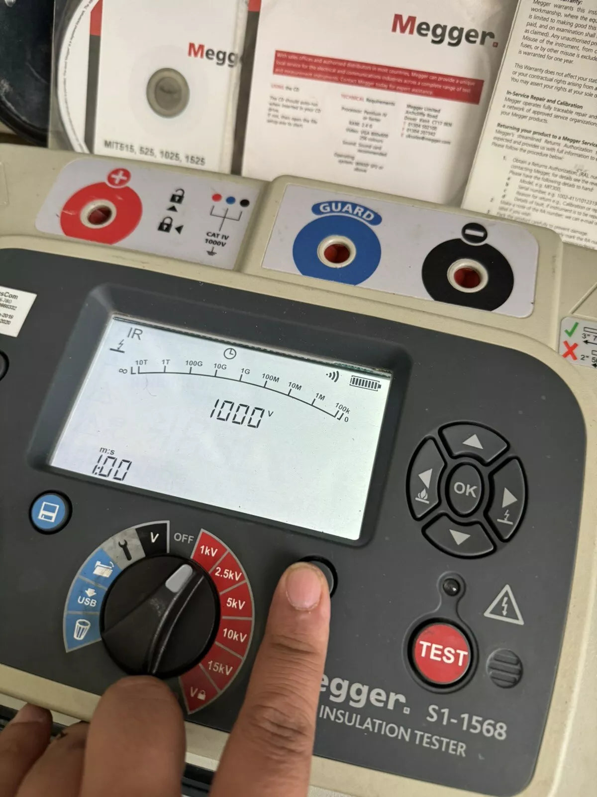 MEGGEE S1-1568 15KV Insulation Resistance Tester w/ Leads