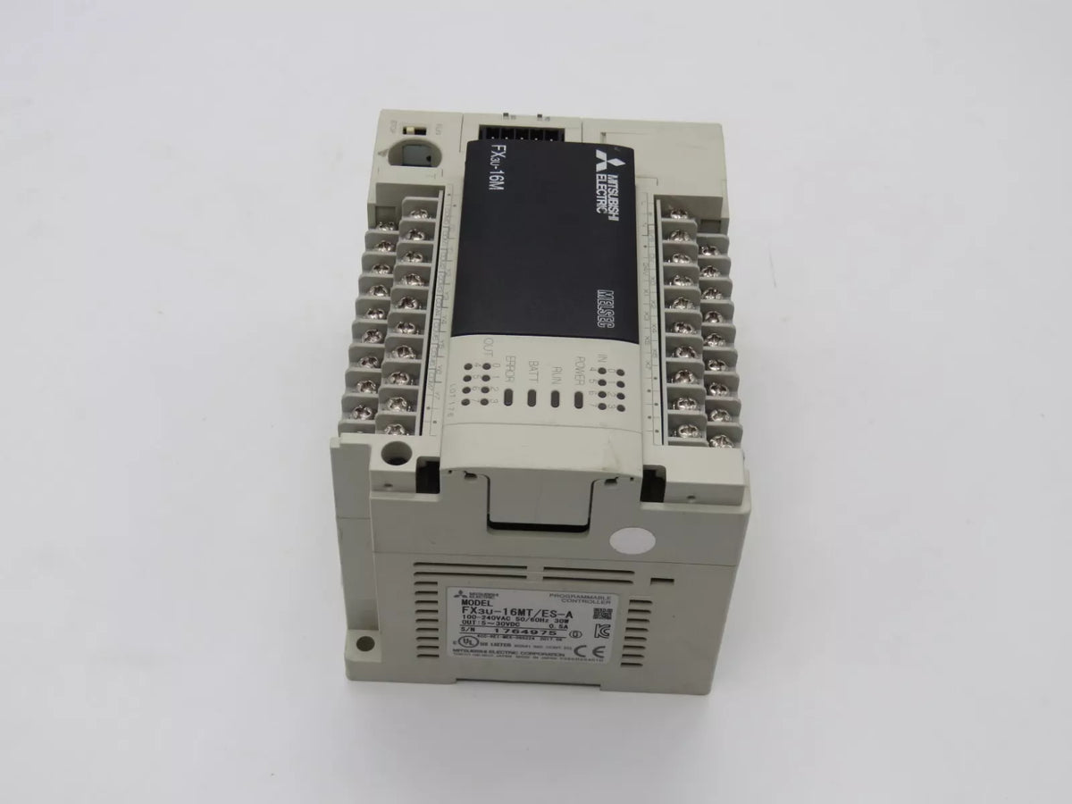 MITSUBISHI FX3U-16MT/ES-A PLC Module 100-240VAC Input 8 Inputs 8 Outputs