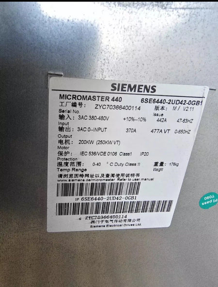 6SE6440-2UD42-0GB1 Siemens Micromaster 440 Frequency Inverter