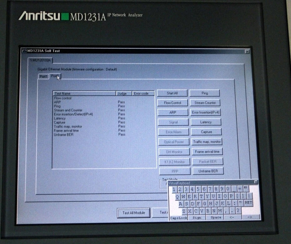 ANRITSU MD1231A /02,03,Z0541A,B0510 IP Network Analyzer