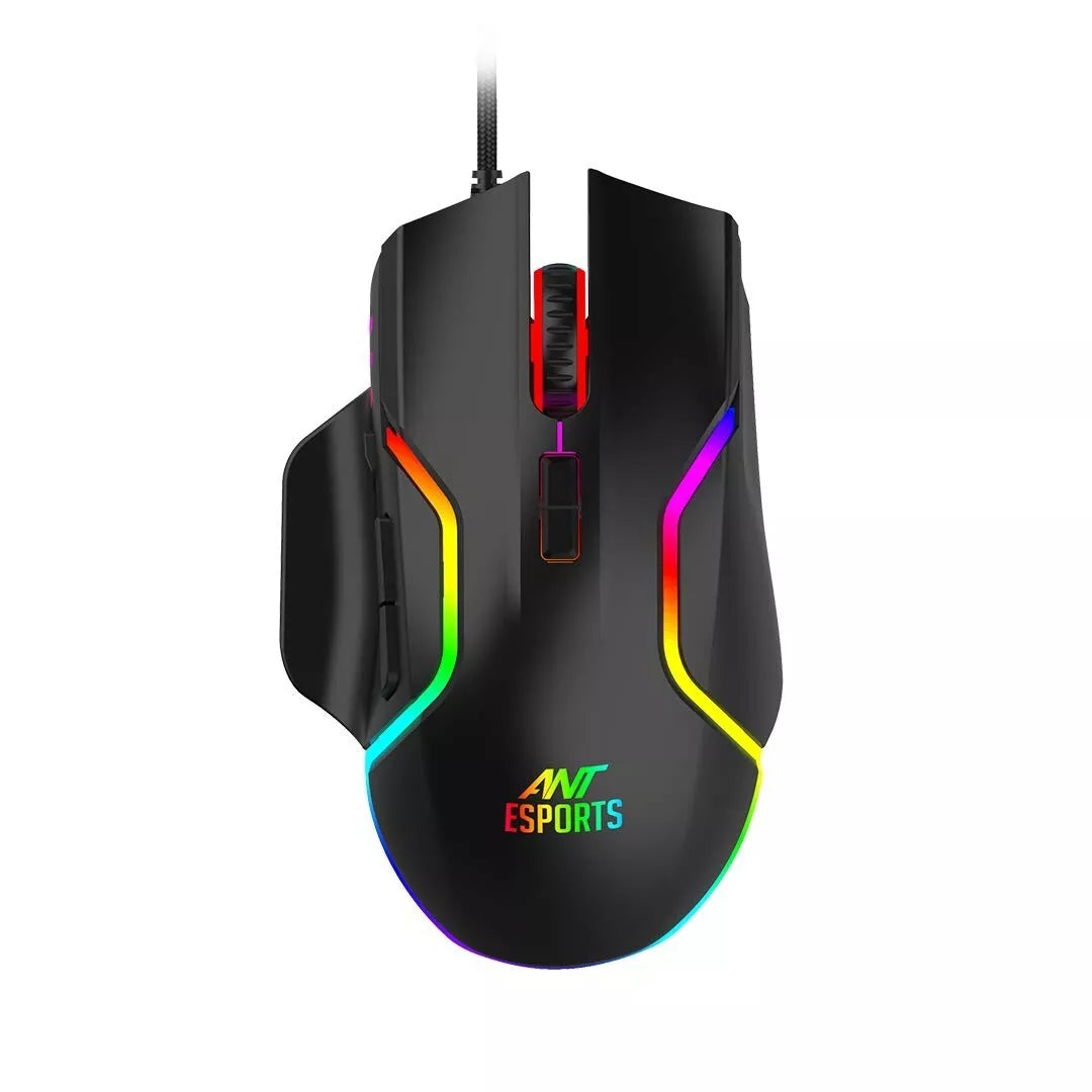 Ant Esports GM320 RGB Gaming Mouse with 8 Programmable Buttons and 12800 DPI