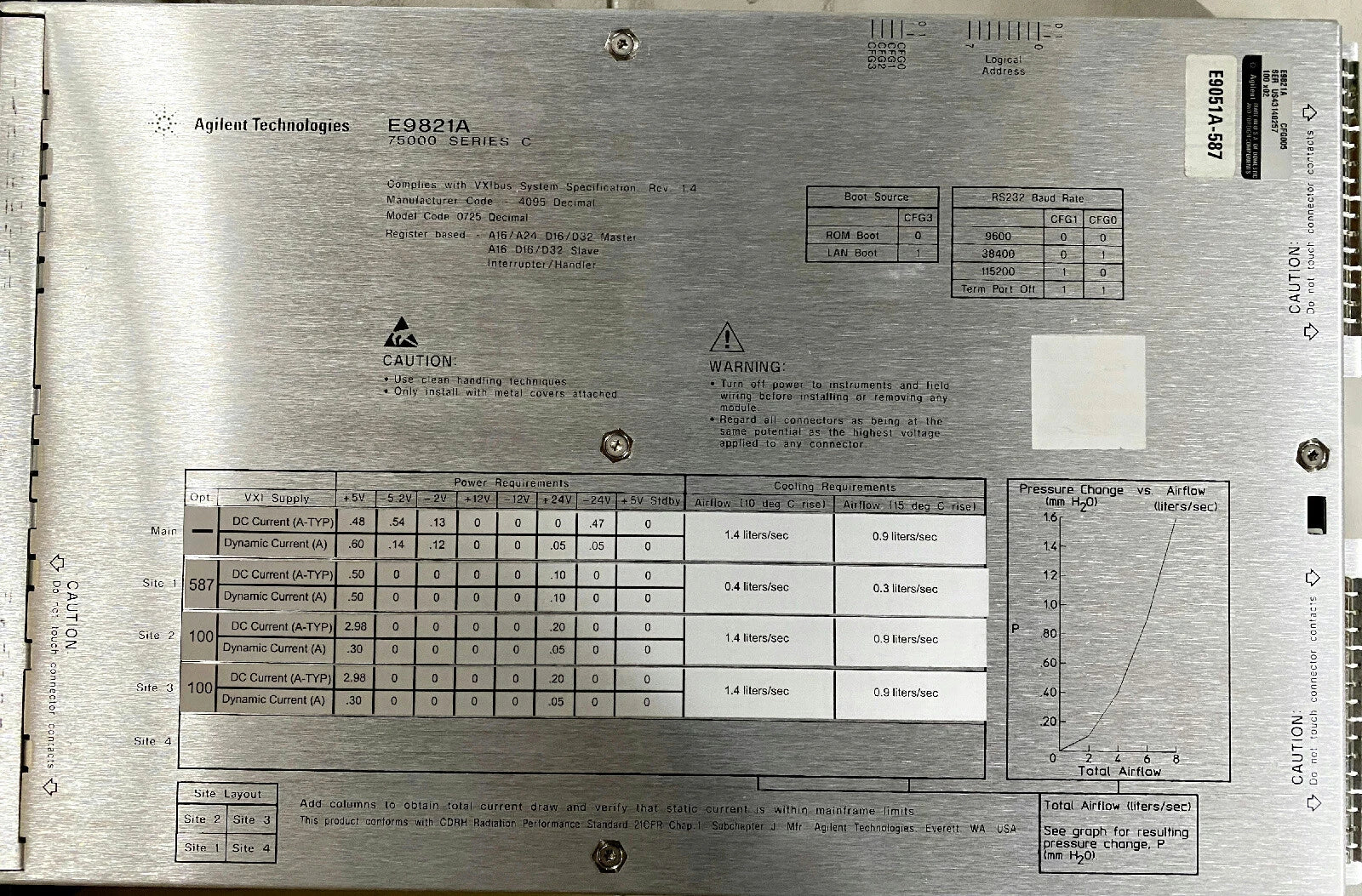 HP/Agilent E3238S / E8403A VXI Mainframe w E9821A / E8491B / E9051A / E1439D