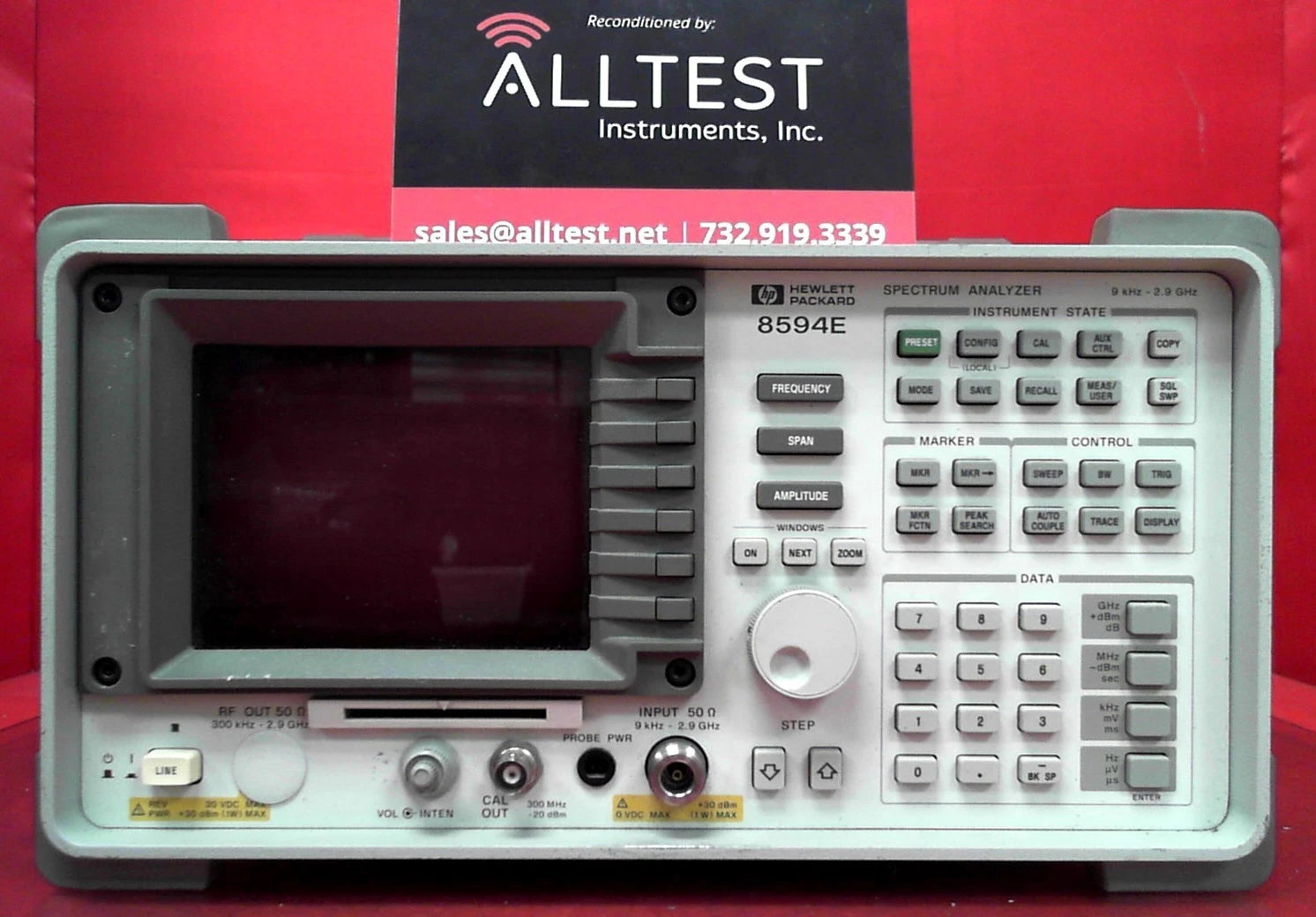 Agilent/Keysight 8594E Opt. 130, 021 Spectrum Analyzer 9kHz to 2.9 GHz