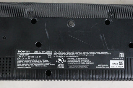 Sony HT-A3000 3.1ch Dolby Atmos SOUNDBAR Only - Free shipping