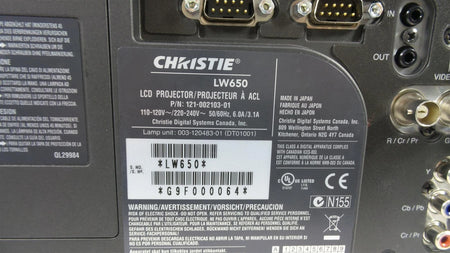 Christie LW650 WXGA Large Venue 3LCD Projector HDMI 6500 Lumens