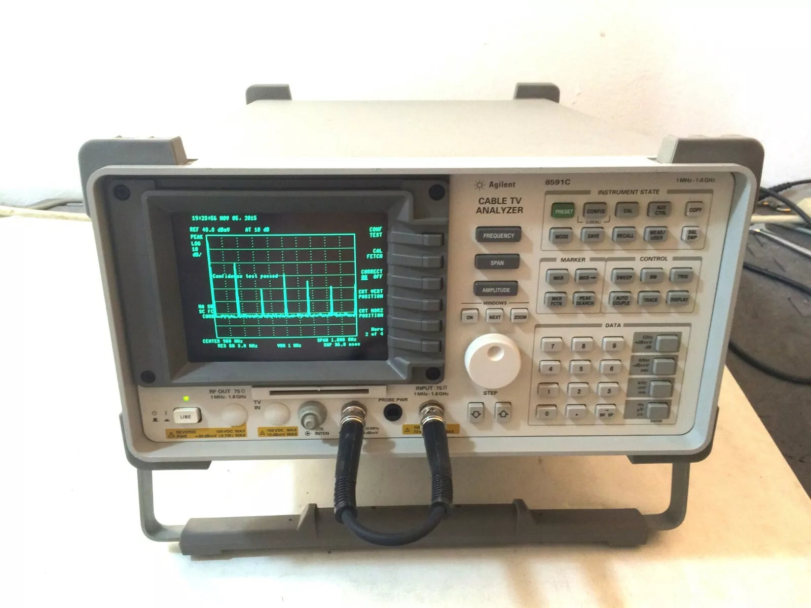 HP Agilent Keysight 8591C Cable TV Analyzer 1.8 GHz Opt 4, 101, 105, 102, 43