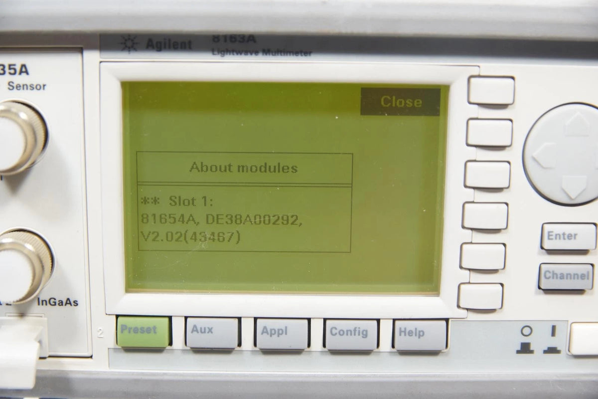 Agilent 8163A Lightwave Multimeter w 81635A Power Sensor & 81654A Laser Source