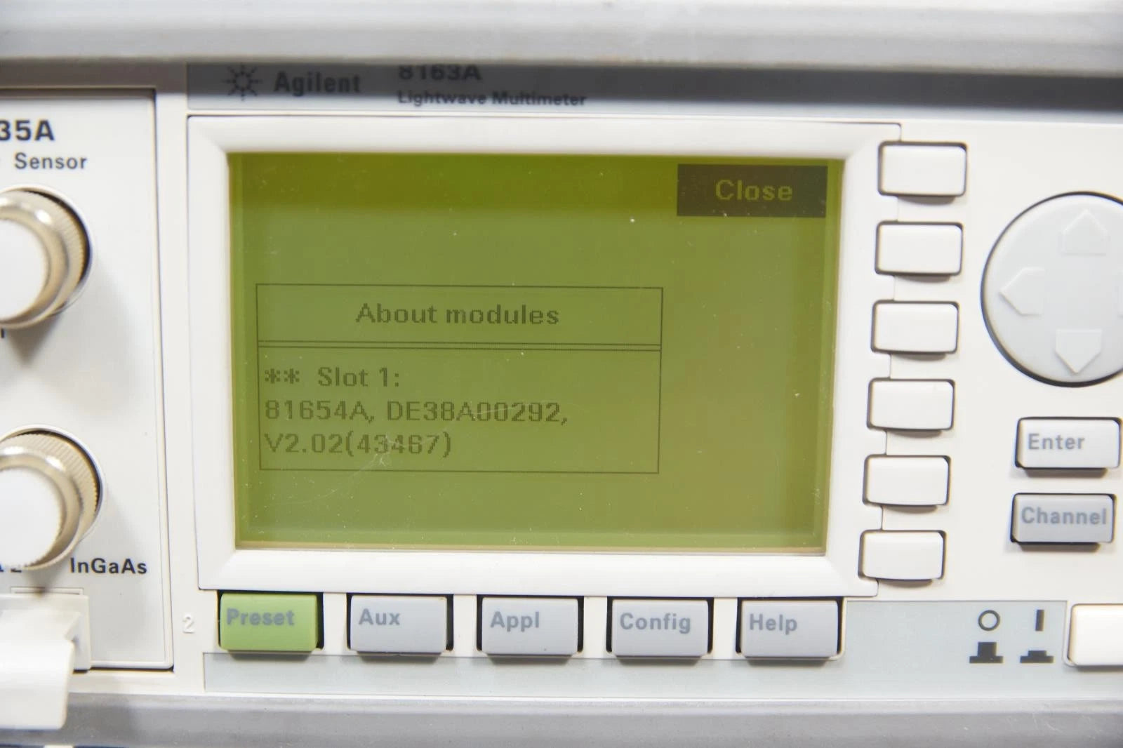 Agilent 8163A Lightwave Multimeter w 81635A Power Sensor & 81654A Laser Source