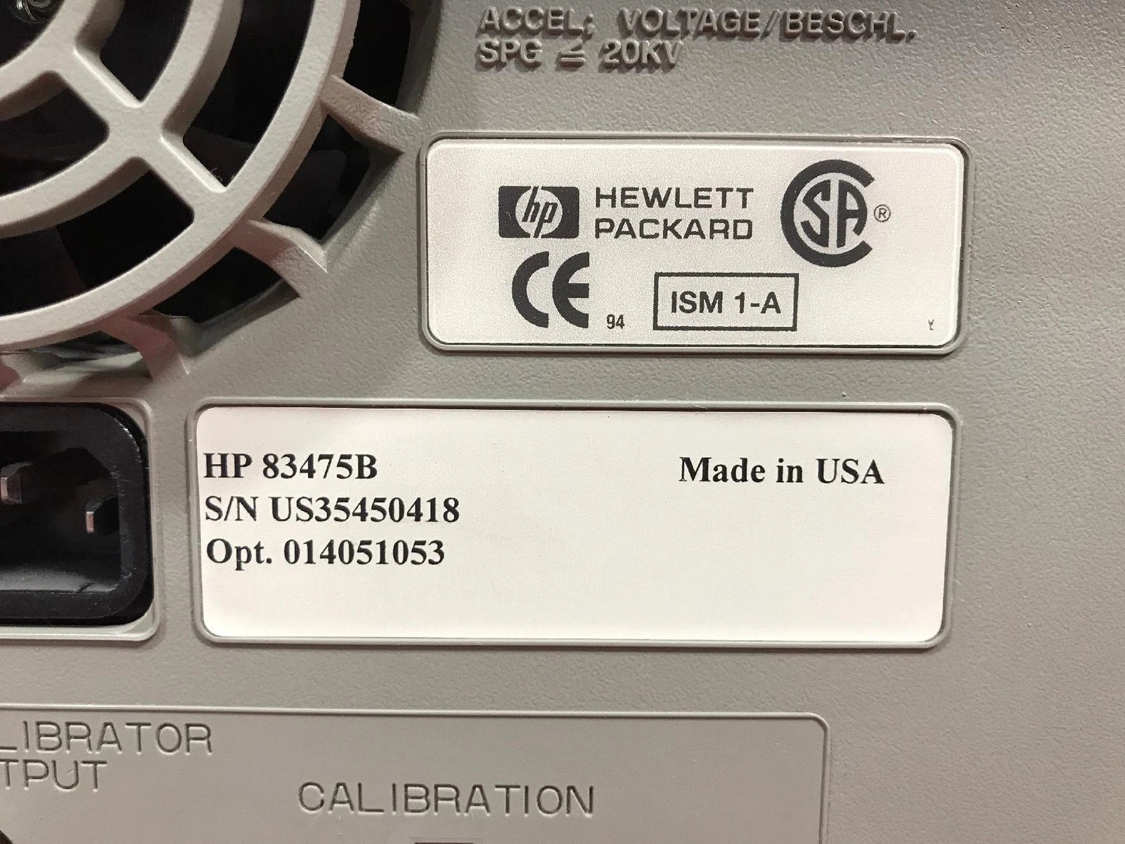 HP Agilent Keysight 83475B Lightwave Communication Analyzer S/N US35450418