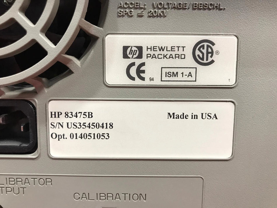 HP Agilent Keysight 83475B Lightwave Communication Analyzer S/N US35450418