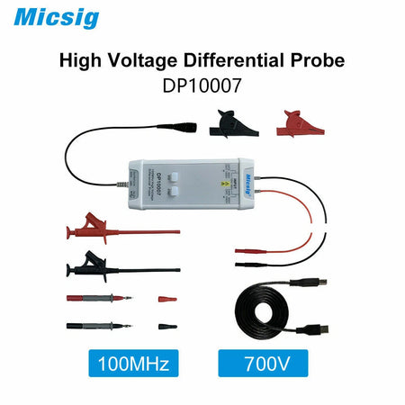 Micsig DP10007 Oscilloscope High Voltage Differential Probe Kit 700V 100MHz