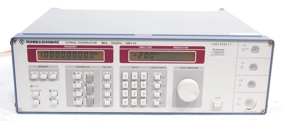 Rohde & Schwarz SMY 01 Signal Generator 9KHz - 1.040GHz 1062.5502.11