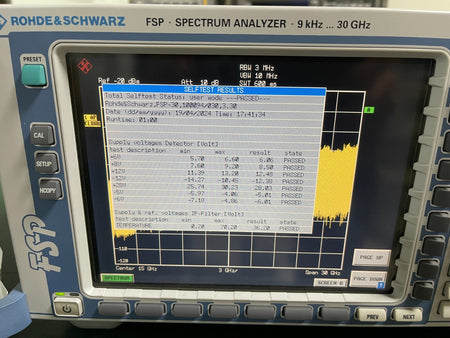 Rohde & Schwarz FSP30 Spectrum Analyzer 9 kHz - 30 GHz w/ FSP-B4 _ 0094 - XG eqpt