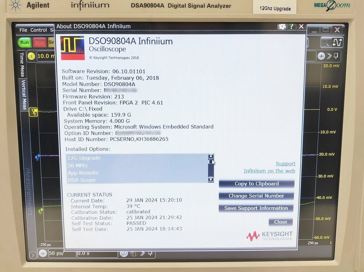 Agilent DSA91204A(Upgrade) 12GHz Infiniium Oscilloscope