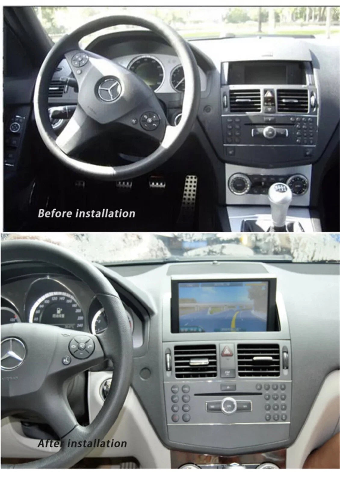 for Benz C-W204 2007-2011 Car Stereo Radio Head Unit GPS Navi 4G BT 64GB