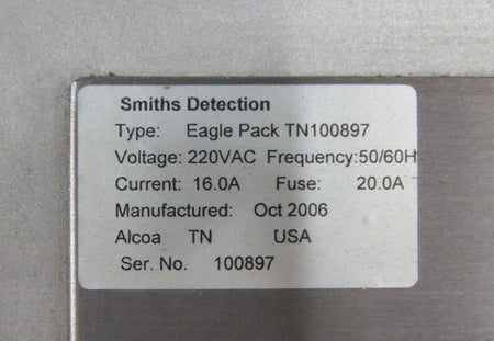 Smith Detection Eagle Pack TN100897 X-Ray Inspection System