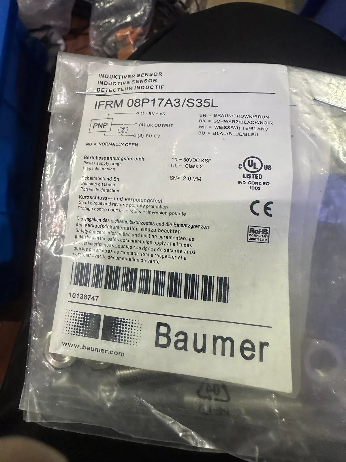 IFRM 08P17A3/S35L High-Pressure Sensor for Industrial Machinery