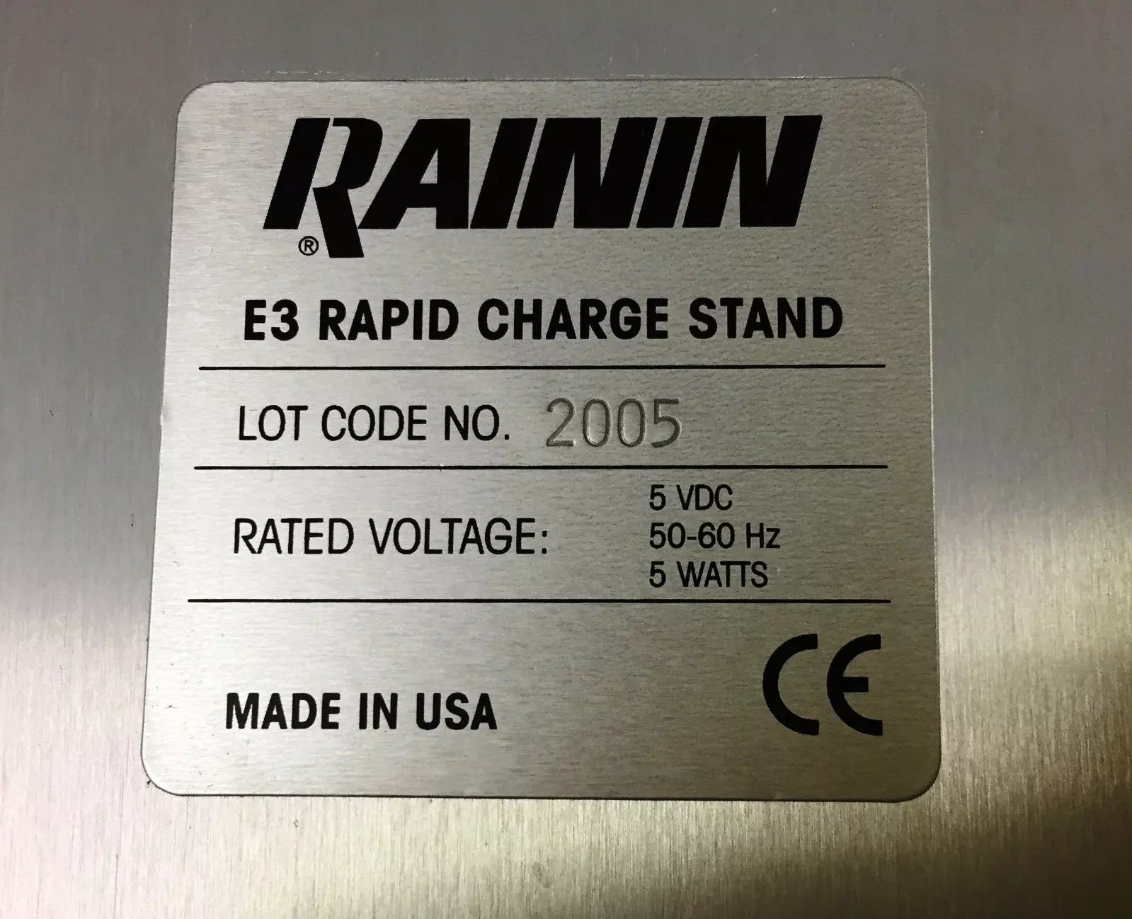 Rainin E3 Rapid Charge Stand without Power Adapter 5VDC 50-60Hz 5 Watts