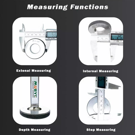 6-Inch Digital Caliper-150mm Steel Waterproof Inch/Metric/Fraction Conversion