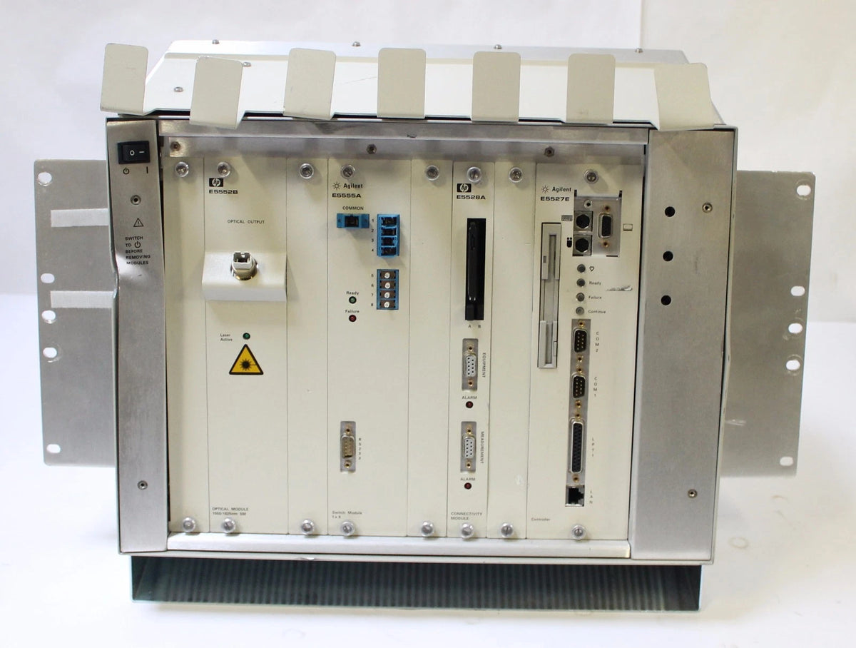HP Agilent E5526A Remote Fiber Testing System w/ E5552B E5555A E5528A E5527E