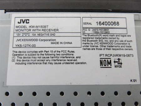 JVC KW-M150BT 6.8" 2DIN Multimedia AM FM USB Bluetooth Receiver Radio