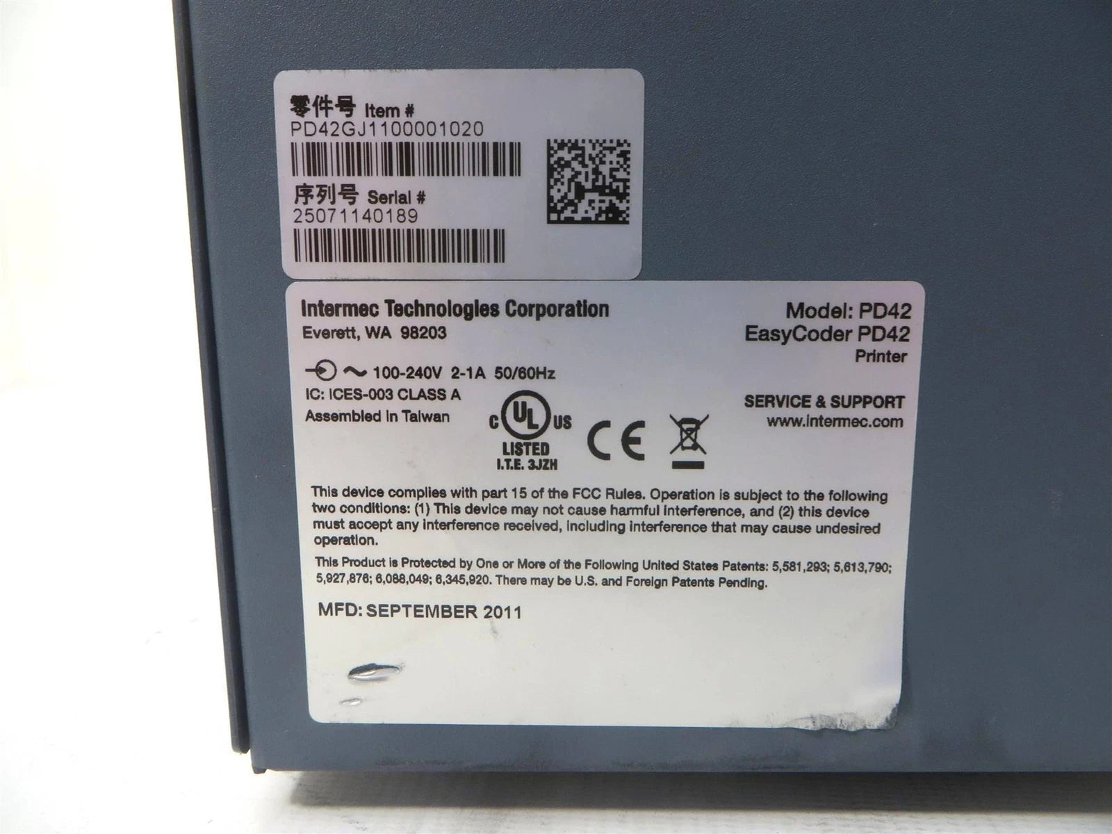 INTERMEC EASYCODER PD42 Thermal Label Printer PD42GJ1100001020