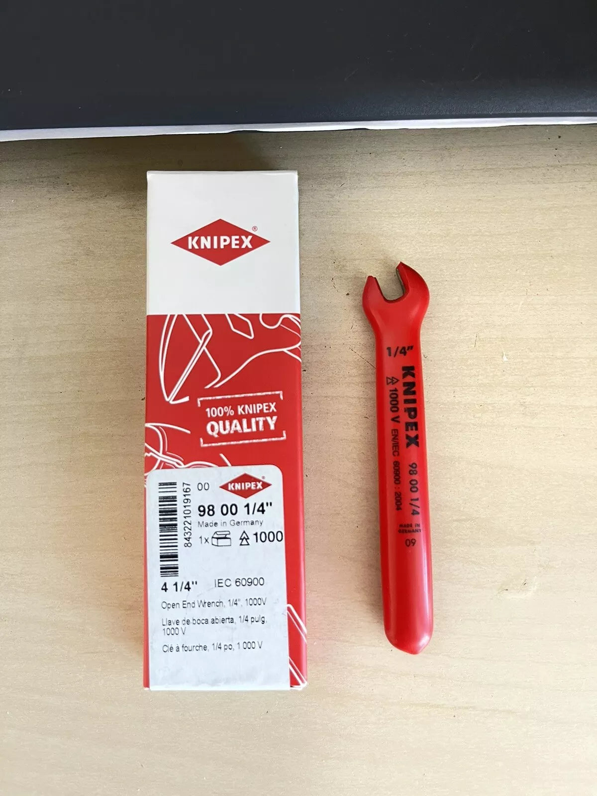 Knipex 98 00 1/4 31/4 Open-End Wrench