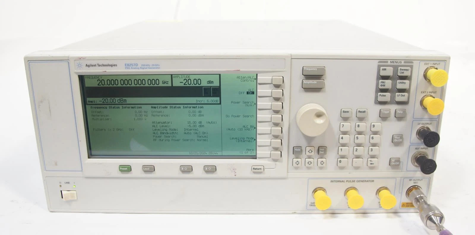 Agilent E8257D PSG 250kHz -20GHz Analog Signal Generator 007 1E1 1EH 520 UNT UNW