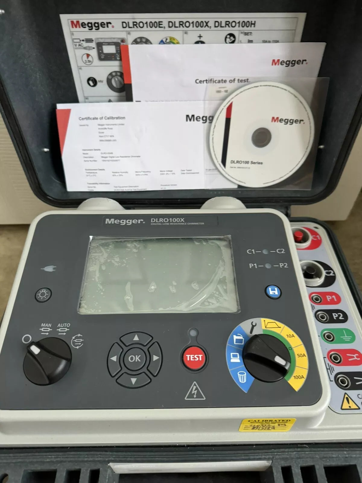 Megger DLRO100X DLRO100XB Digital Low Resistance Ohmmeter & Kelvin Clamp
