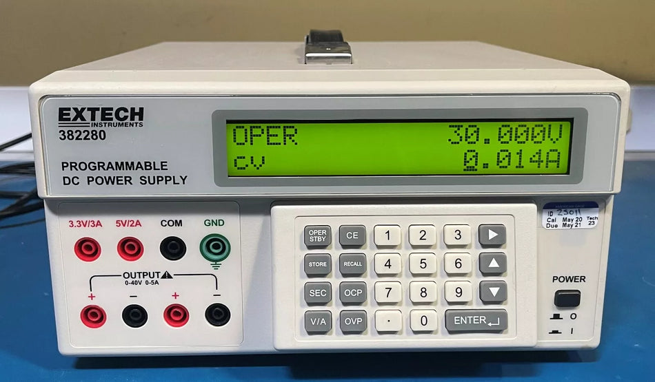 Extech 382280 Programmable DC Power Supply, 40V/5A