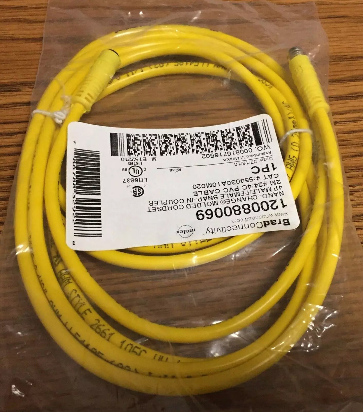 Brad 1200880069 Nano-change Molded Cordset 4Pin Male/Female Snap-in Coupler
