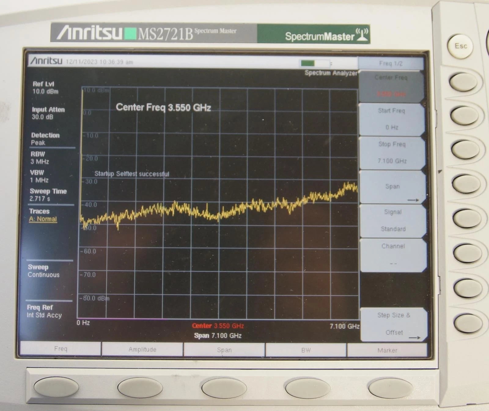 Anritsu MS2721B Spectrum Analyzer 9kHz to 7.1GHz Options 9/ 20/ 27/ 31