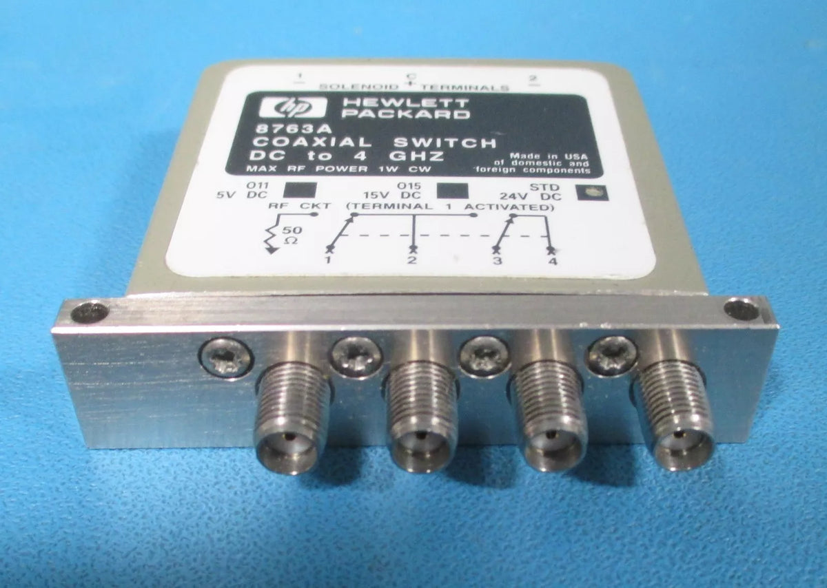 HP Agilent 8763A 4-Port Coaxial Switch, DC to 4 GHz Option 24
