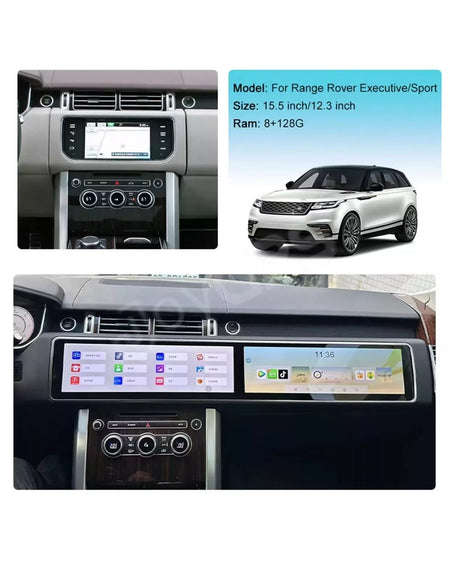 15.5 Dual Screen Android Car Radio Stereo for Range Rover Vogue L405 Sport L494