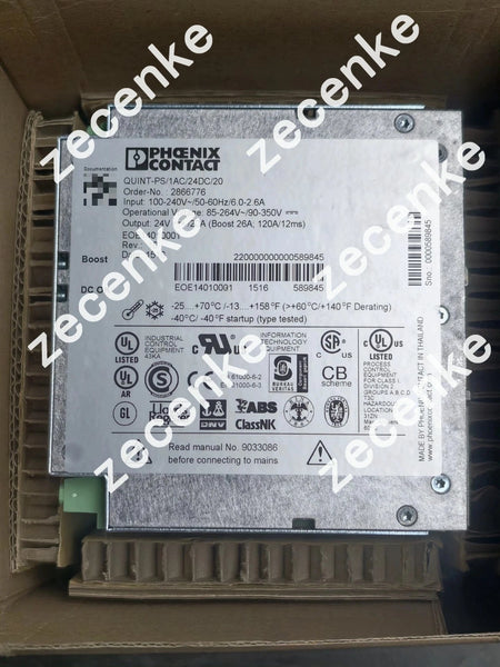 Phoenix Contact 2866776 QUINT-PS/1AC/24DC/20 Power Supply New Open Box
