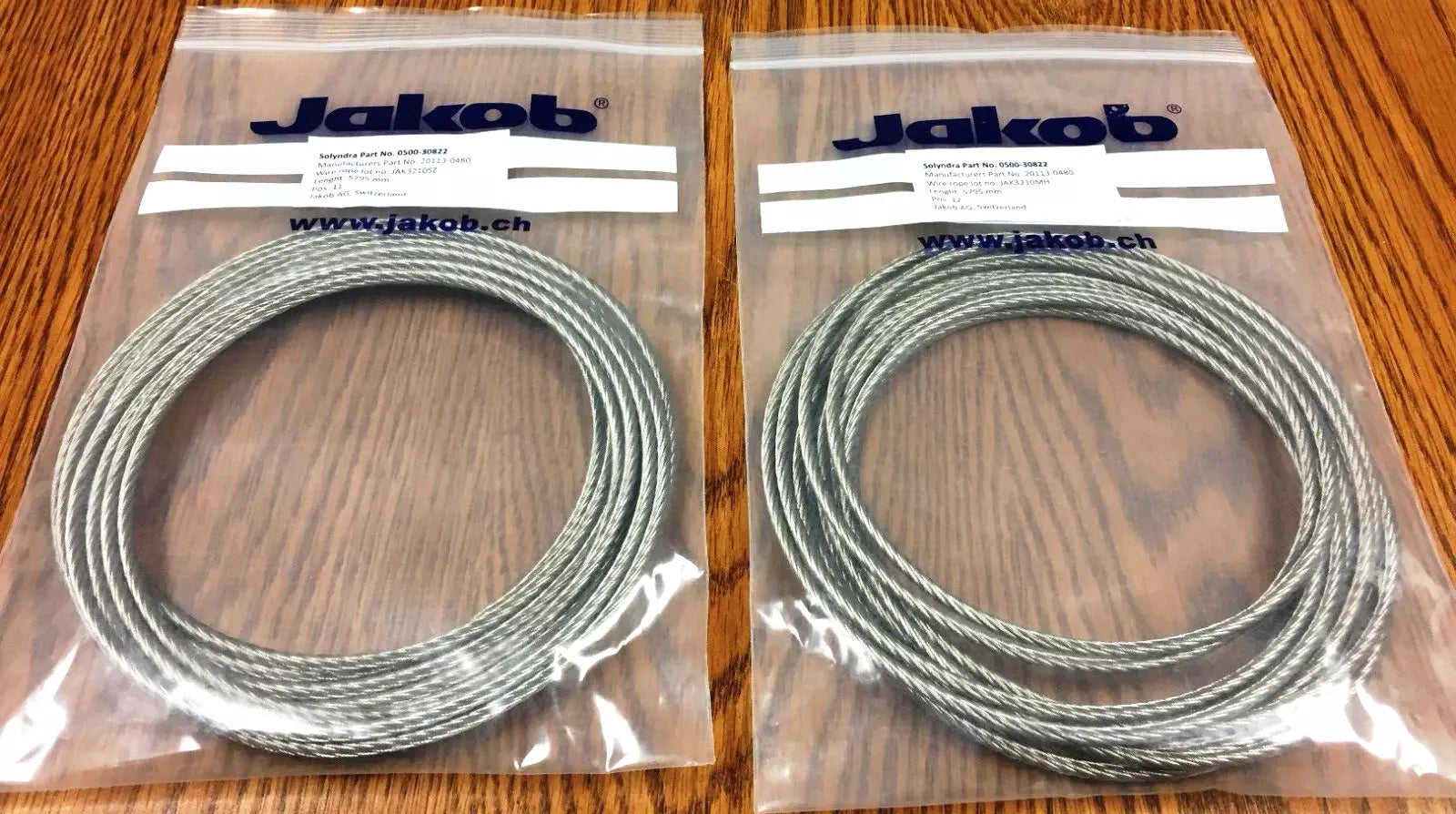 Jakob 20113-0480 Stainless Steel Wire Rope - 4mm Dia x 5795mm L