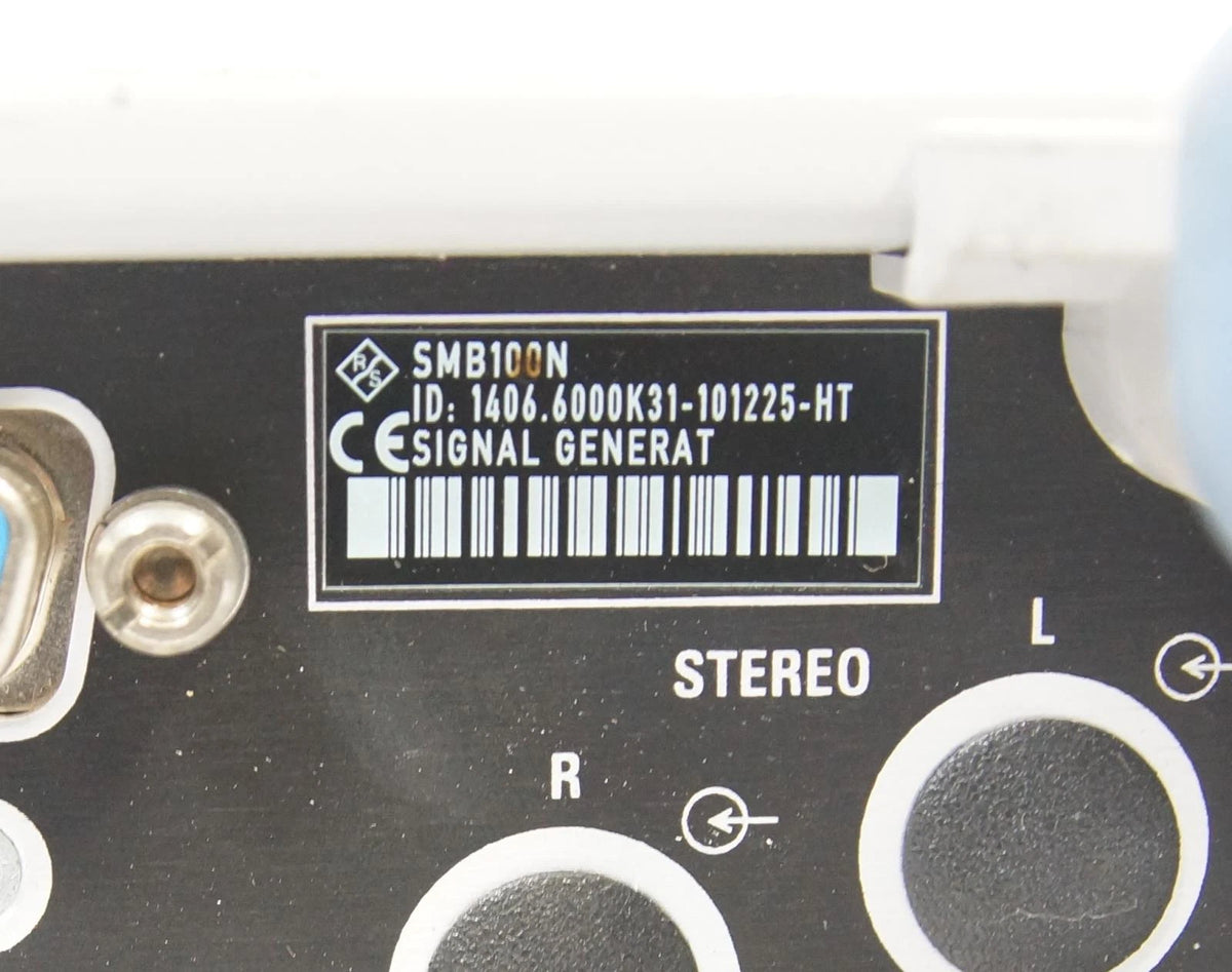 Rohde & Schwarz SMB 100 SMB100 N RF Signal Generator 9KHz-1.1GHz B101E K22