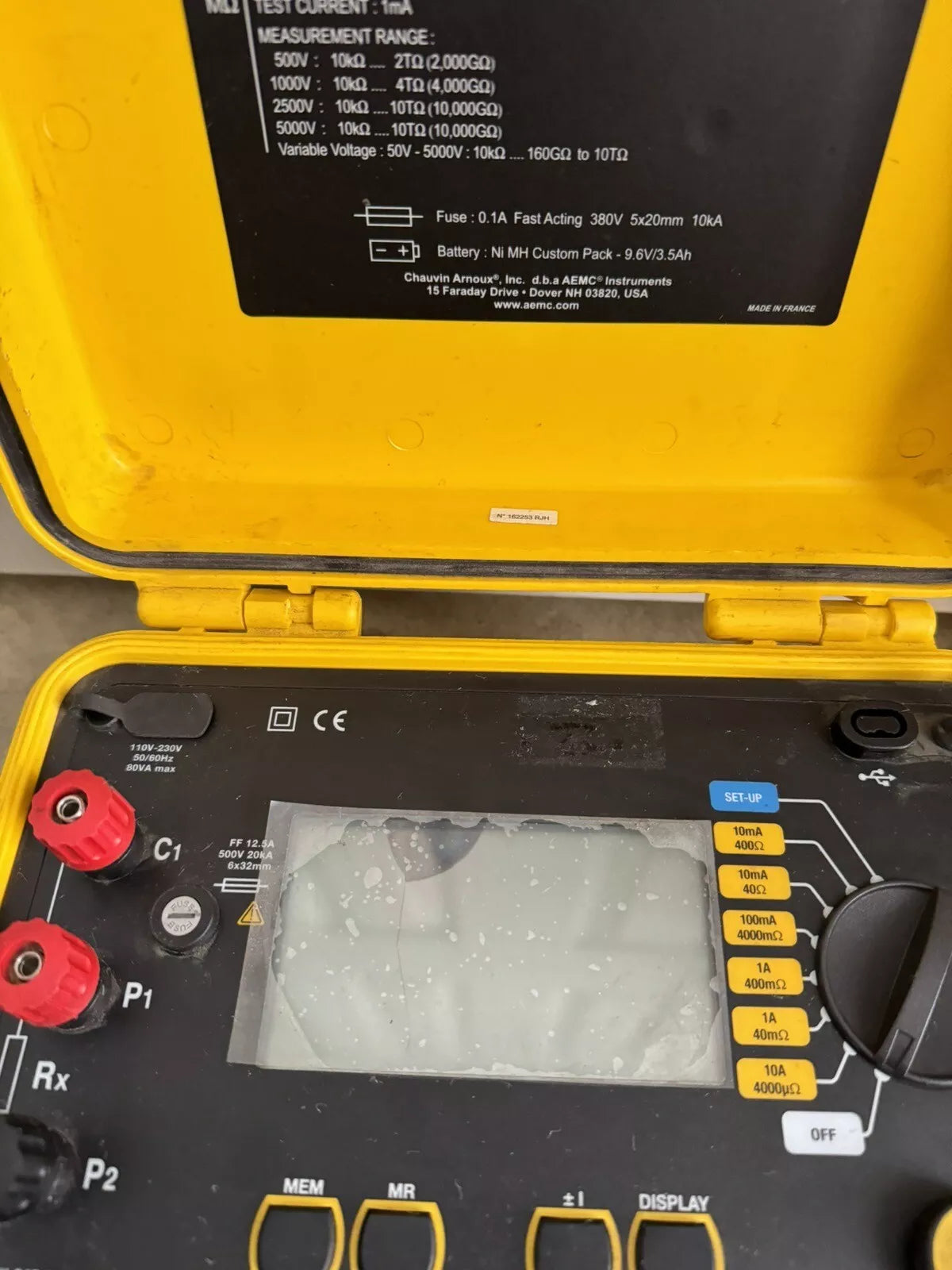 AEMC Instruments Model 6240 Micro-Ohmmeter 110V-230V 50/60Hz 80VA