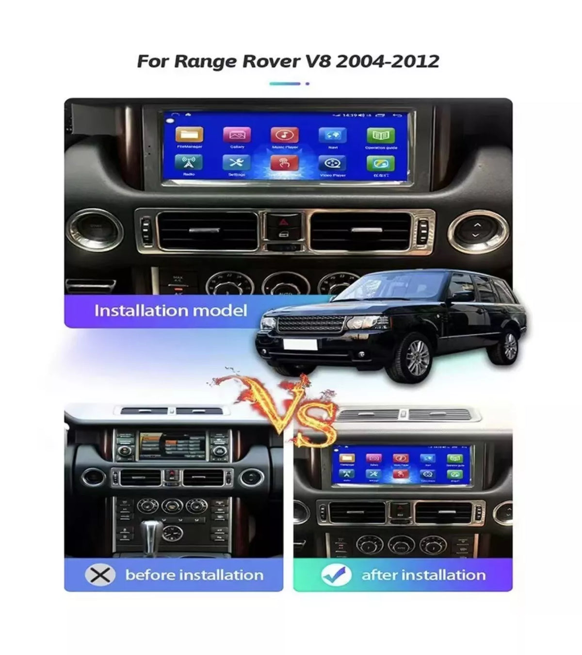 Android Navigation Car GPS Stereo Radio Carplay for Land Range Rover 02~12