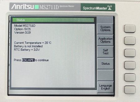 Anritsu MS2711D Color Portable RF Spectrum Analyzer 100kHz to 3GHz