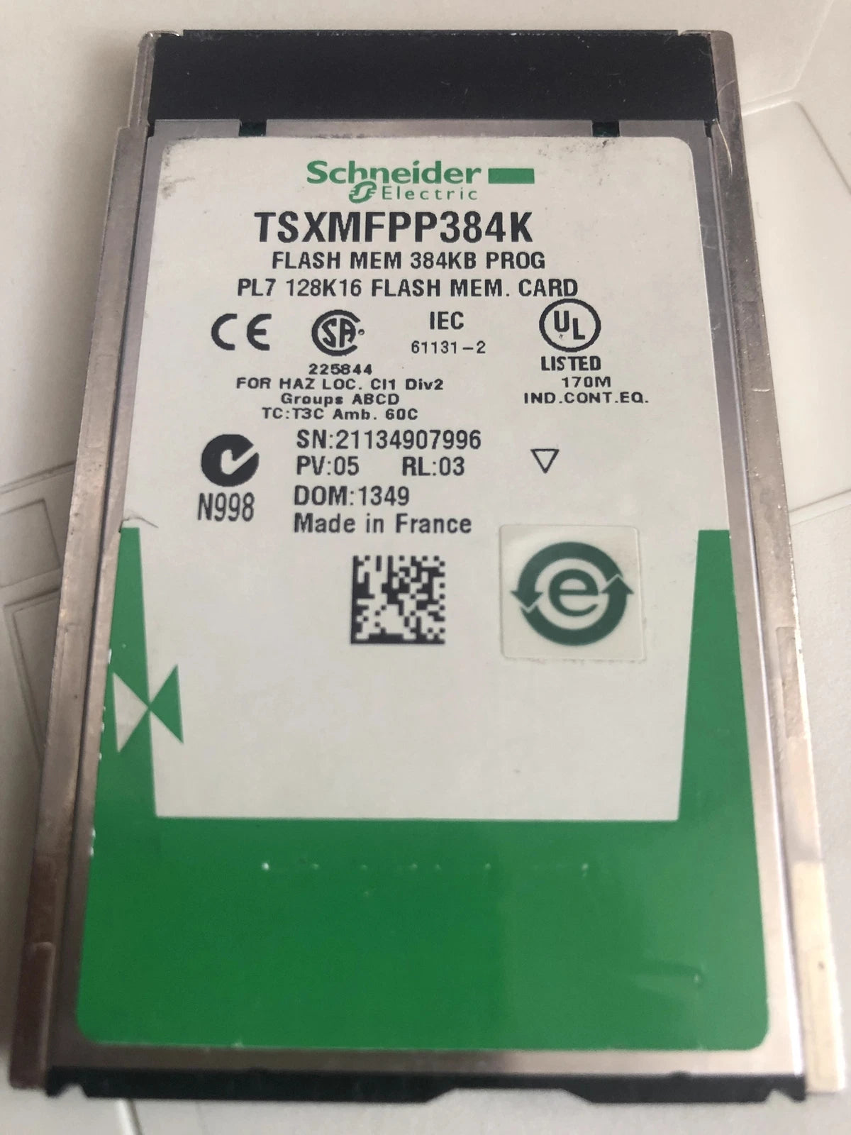 384KB Memory Card TSXMFPP384K for Data Storage