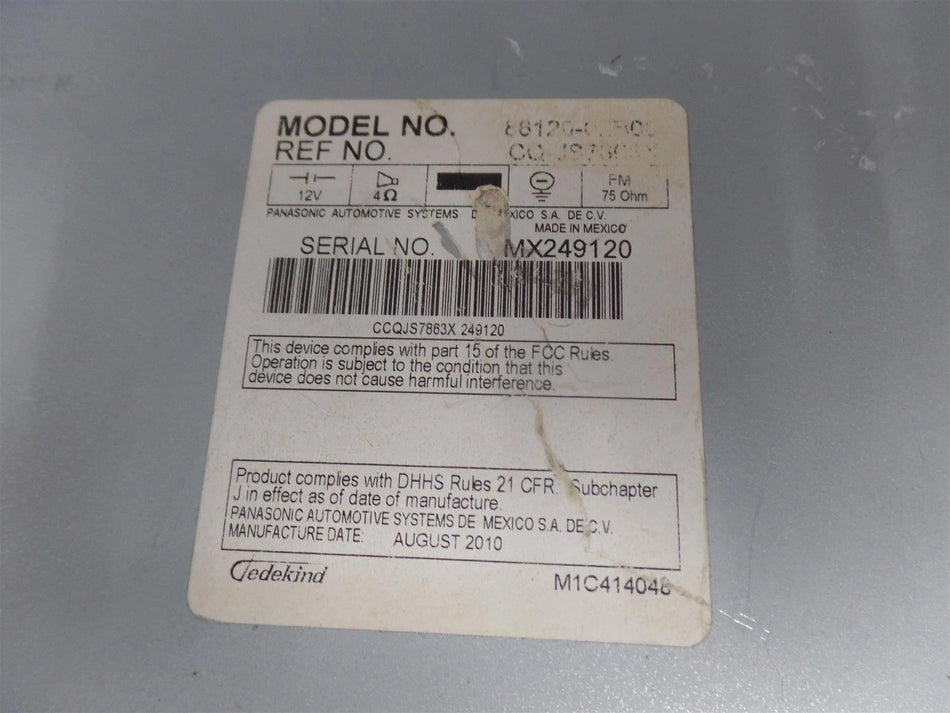 2009 TOYOTA COROLLA OEM Radio PLAYER 86120-02800 - Free shipping